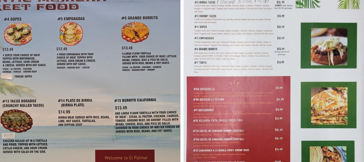 El Palmar Mexican Grill Menu